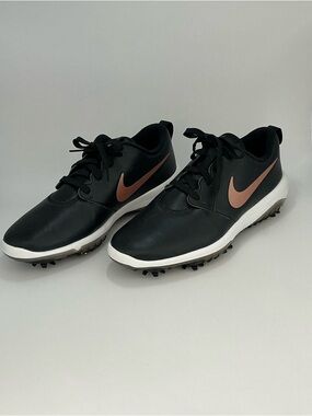 Nike Golf Shoes Black Rose Gold Swoosh Spiked Cleats Women’s 9